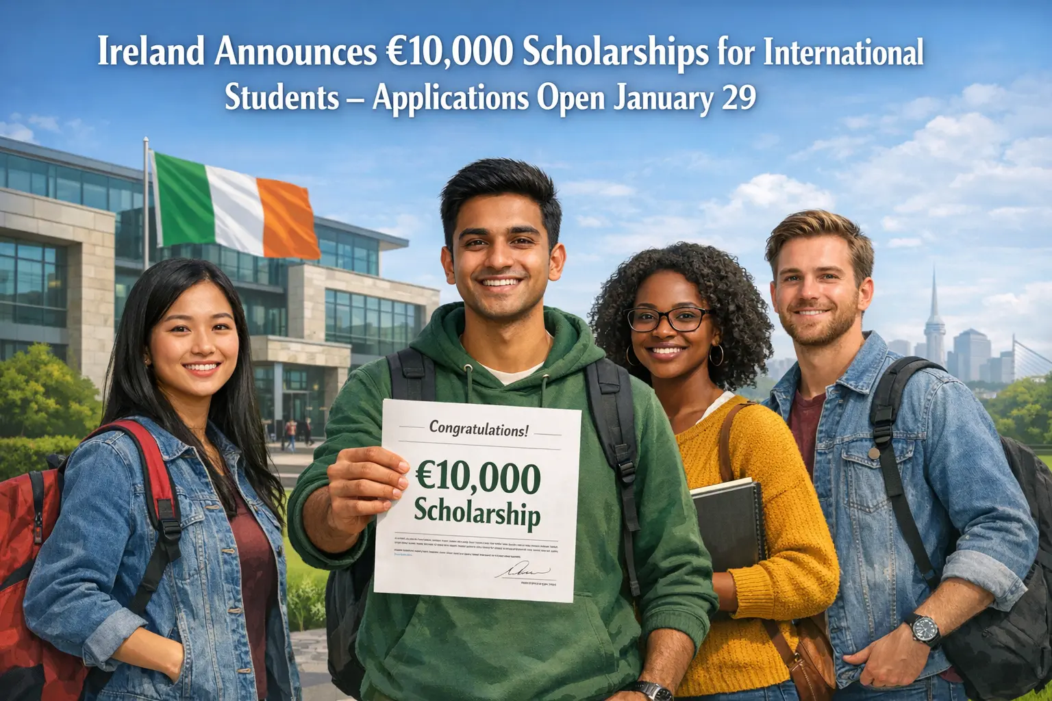 Ireland Launches €10,000 Scholarships for International Students Starting January 29